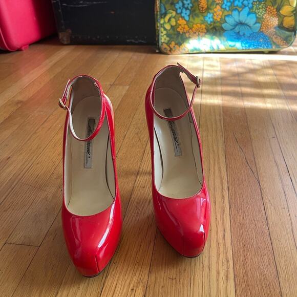 Brian Atwood Red Patent Leather Six Inch Pumps - Picture 3 of 12